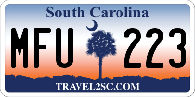 SC license plate MFU223
