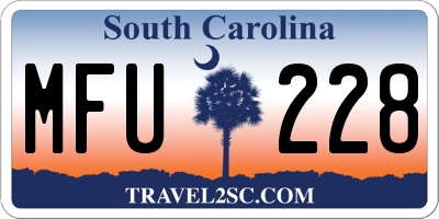 SC license plate MFU228