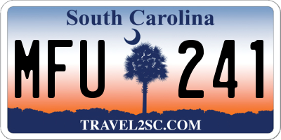 SC license plate MFU241