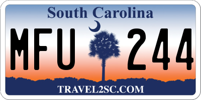 SC license plate MFU244