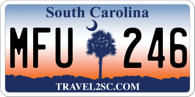 SC license plate MFU246