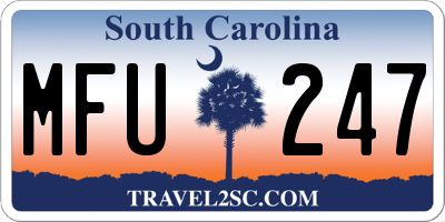 SC license plate MFU247