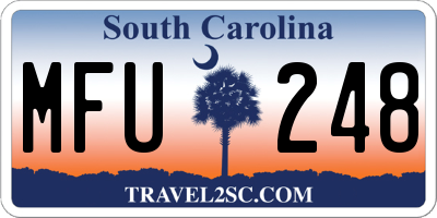 SC license plate MFU248