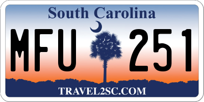 SC license plate MFU251