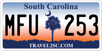 SC license plate MFU253