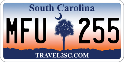 SC license plate MFU255
