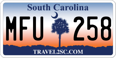 SC license plate MFU258