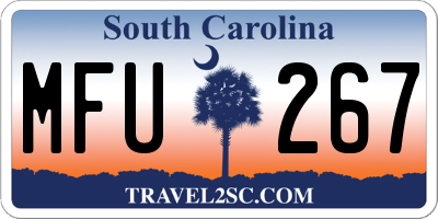 SC license plate MFU267