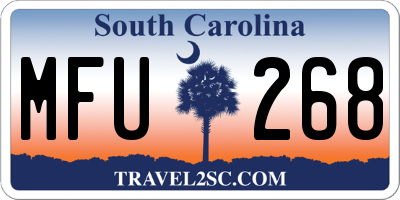 SC license plate MFU268