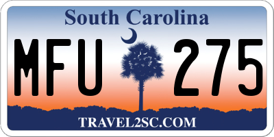 SC license plate MFU275