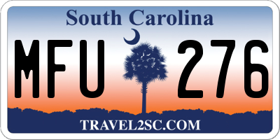 SC license plate MFU276