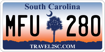 SC license plate MFU280