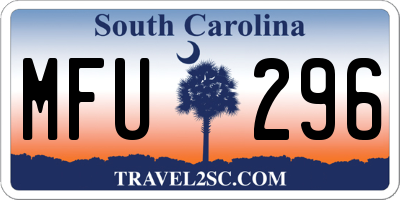 SC license plate MFU296