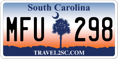 SC license plate MFU298