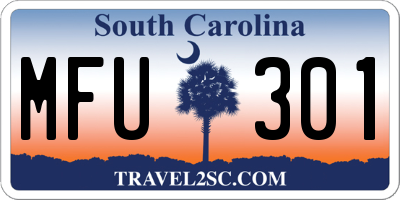 SC license plate MFU301