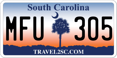SC license plate MFU305