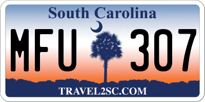 SC license plate MFU307