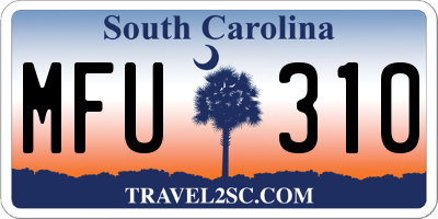 SC license plate MFU310