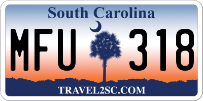 SC license plate MFU318