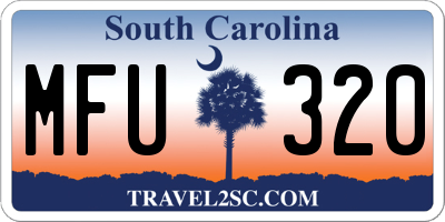 SC license plate MFU320