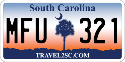 SC license plate MFU321