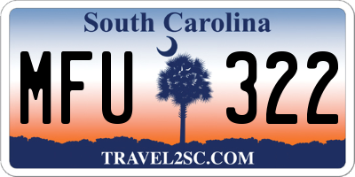 SC license plate MFU322