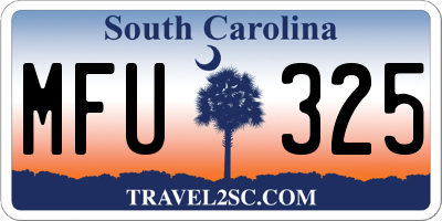 SC license plate MFU325