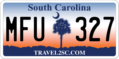 SC license plate MFU327