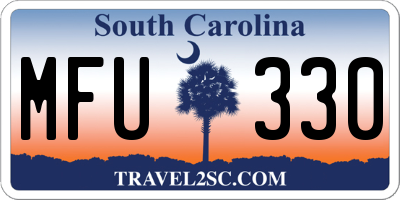 SC license plate MFU330