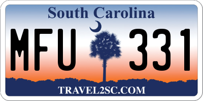 SC license plate MFU331