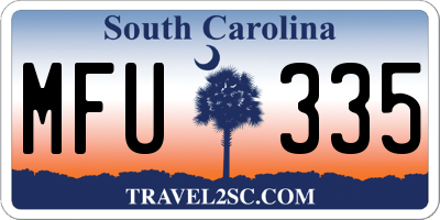 SC license plate MFU335