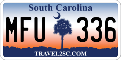 SC license plate MFU336