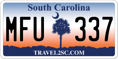 SC license plate MFU337