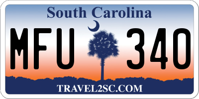 SC license plate MFU340