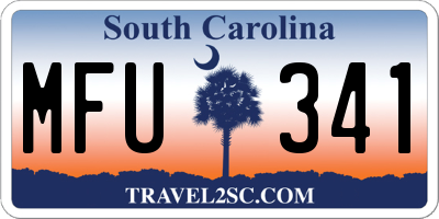 SC license plate MFU341