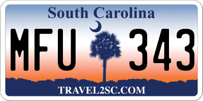 SC license plate MFU343