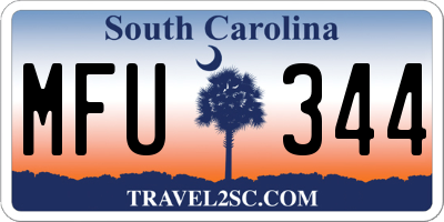 SC license plate MFU344