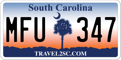 SC license plate MFU347