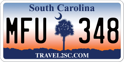 SC license plate MFU348