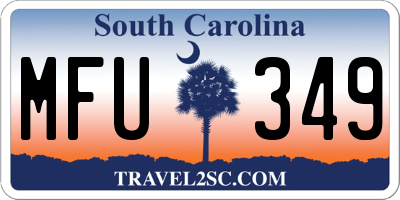 SC license plate MFU349
