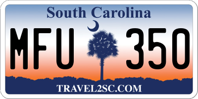 SC license plate MFU350