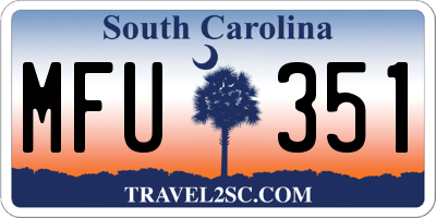 SC license plate MFU351