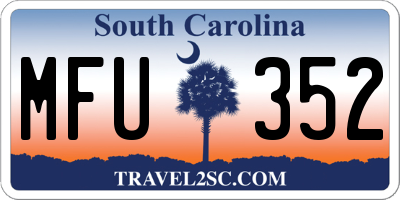 SC license plate MFU352