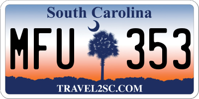 SC license plate MFU353