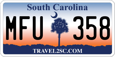 SC license plate MFU358
