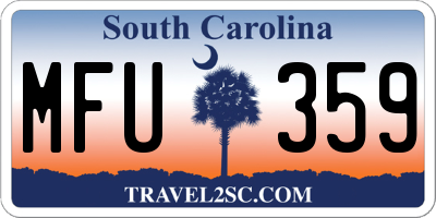 SC license plate MFU359