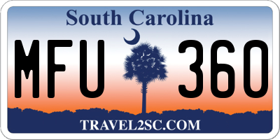 SC license plate MFU360