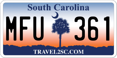SC license plate MFU361
