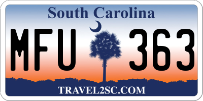 SC license plate MFU363