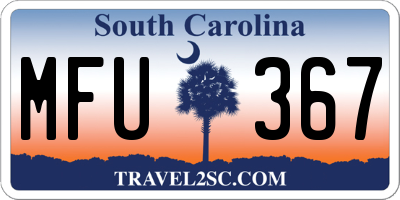 SC license plate MFU367